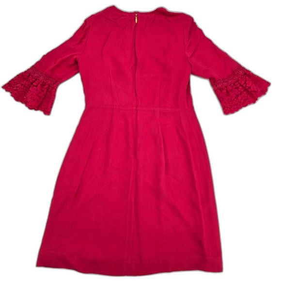 Draper James Hot Pink Flared Lace Sleeves Dress Size 4 - Picture 3 of 5